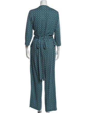 Diane von Furstenberg Silk Floral Print Jumpsuit