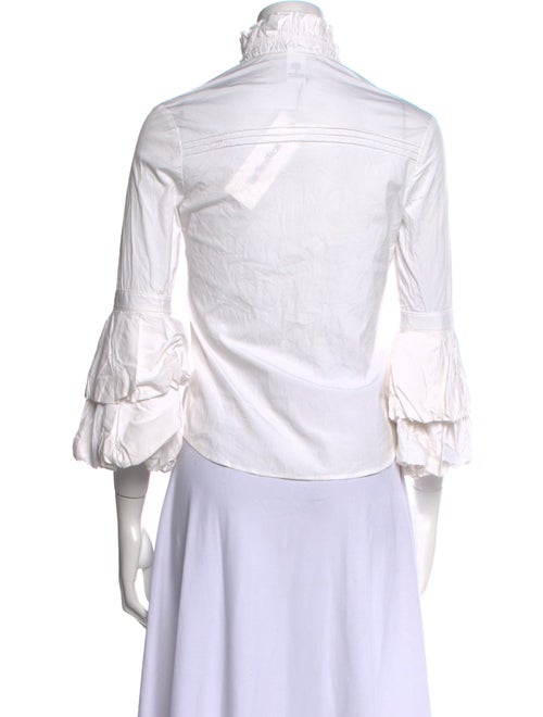 Diane von Furstenberg Three-Quarter Sleeve Button-Up Top