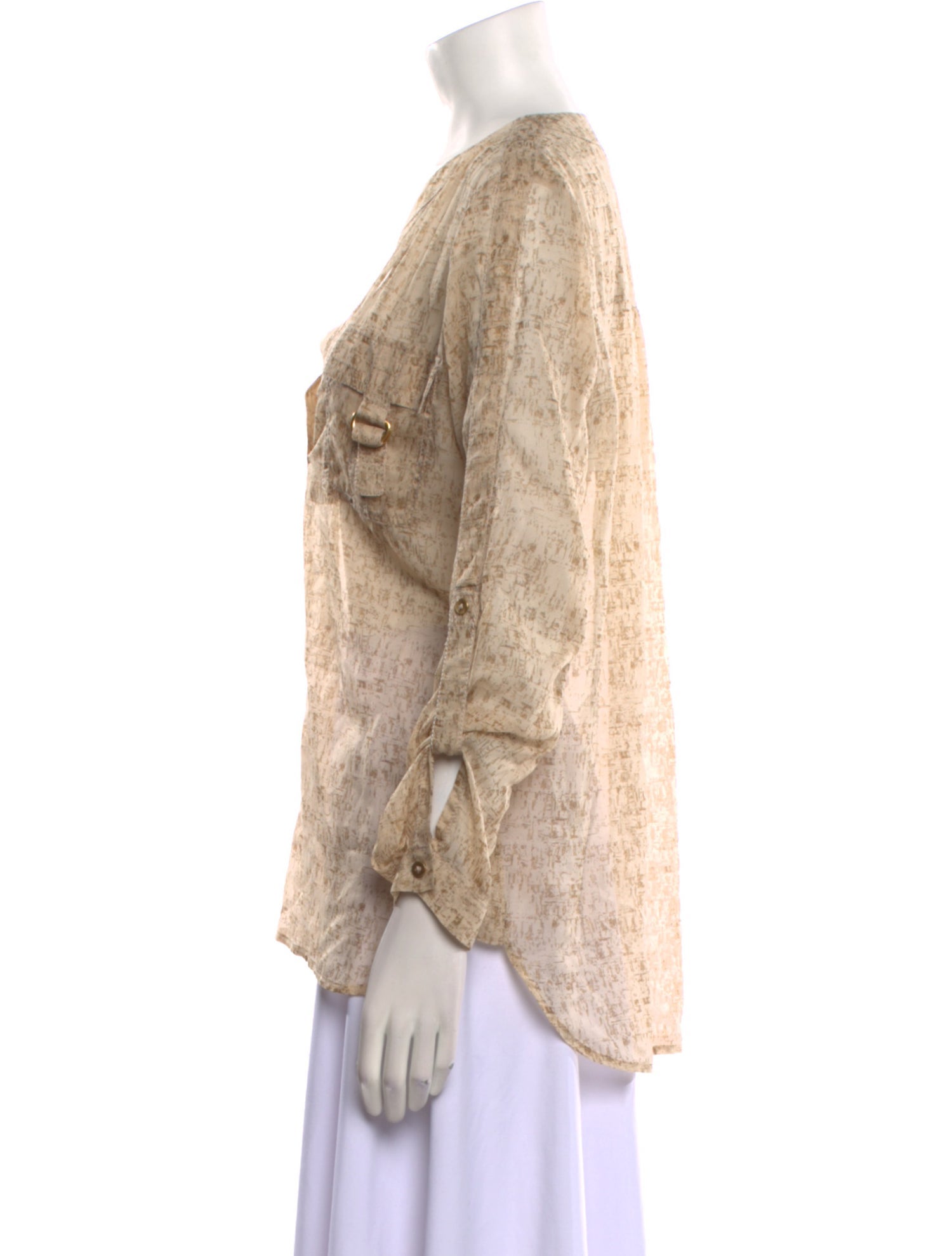 Diane von Furstenberg V-Neck Long Sleeve Blouse