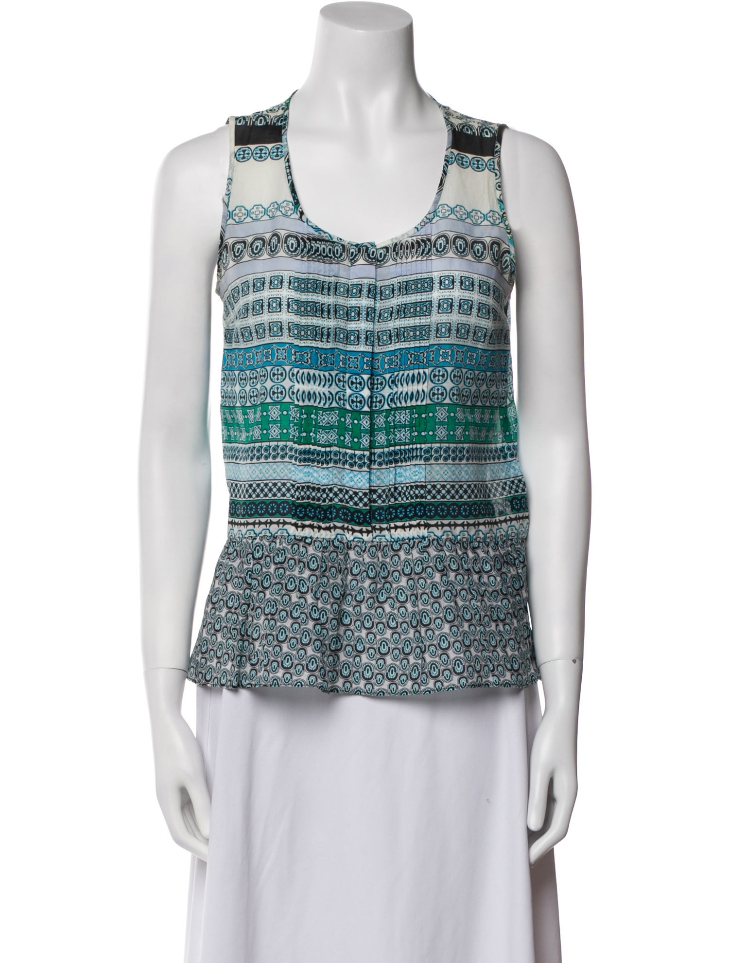 Diane von Furstenberg Printed Scoop Neck Top