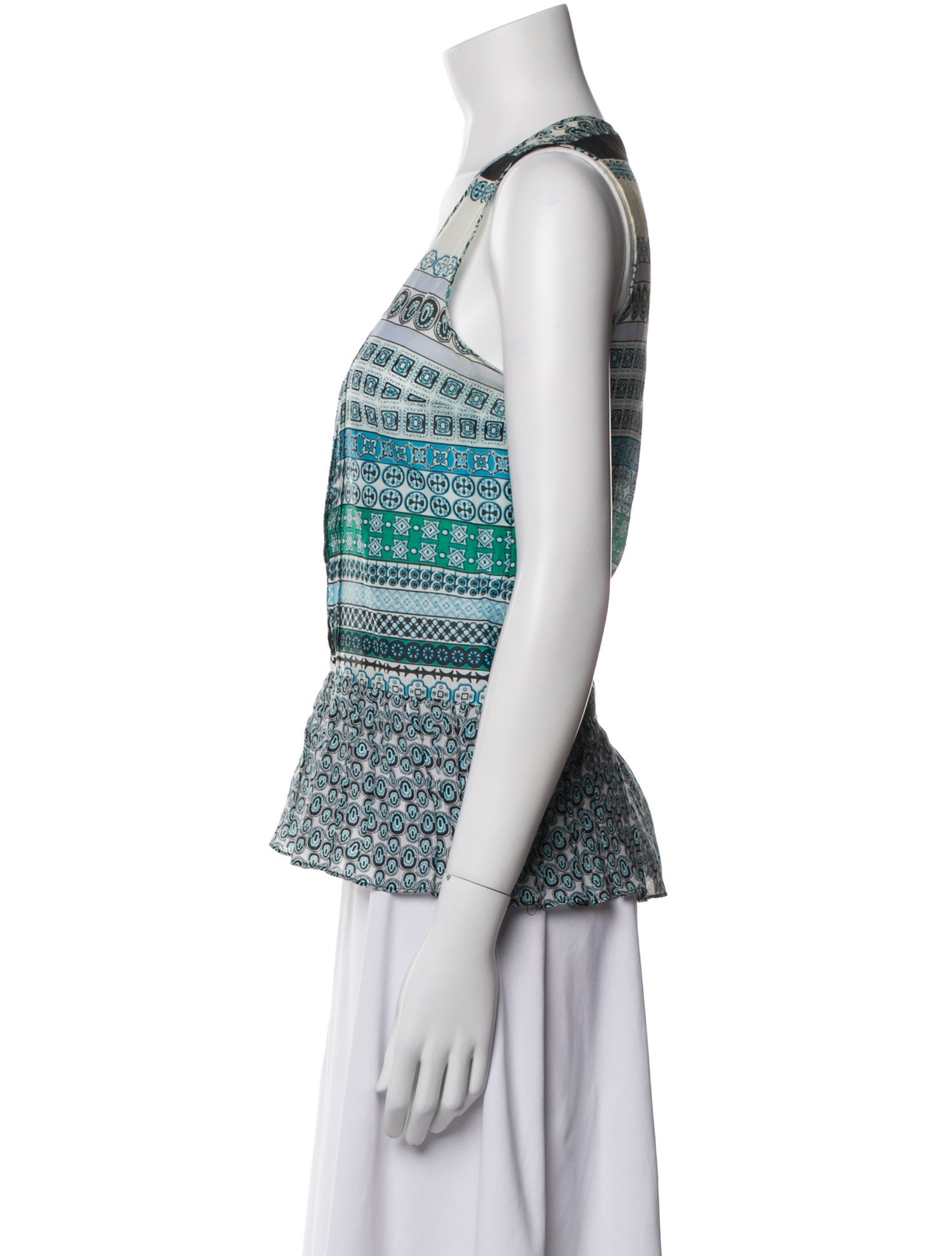 Diane von Furstenberg Printed Scoop Neck Top