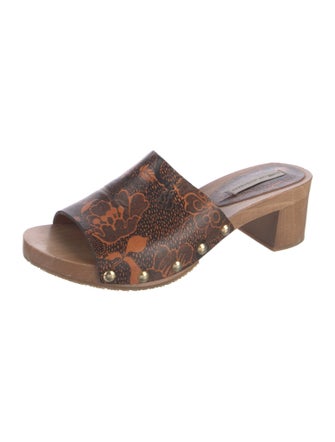 Diane von Furstenberg Leather Printed Slides