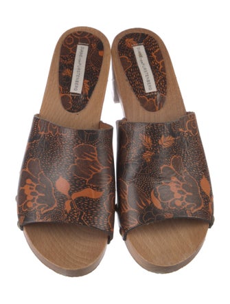 Diane von Furstenberg Leather Printed Slides