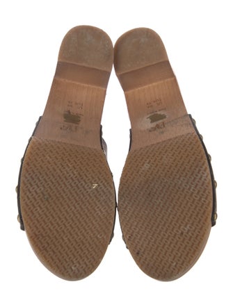 Diane von Furstenberg Leather Printed Slides