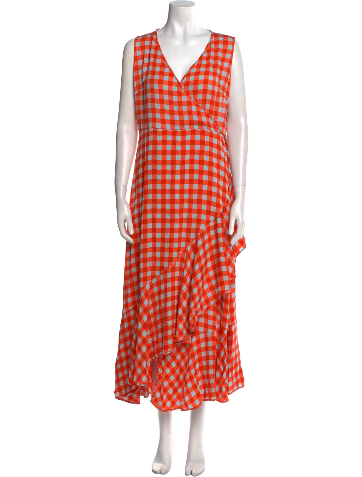 Diane von Furstenberg Plaid Print Long Dress