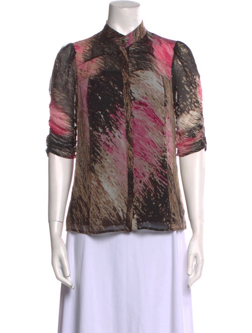 Diane von Furstenberg Silk Printed Button-Up Top