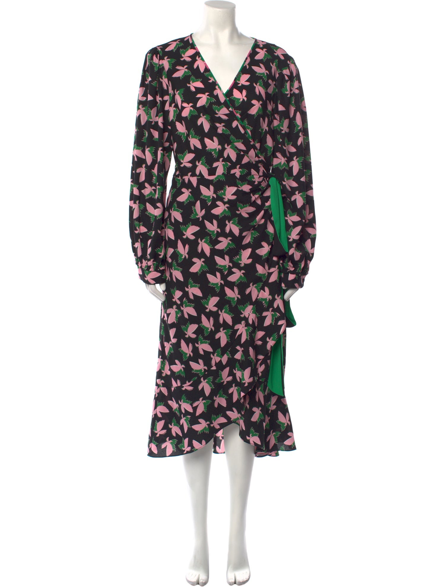 Diane von Furstenberg Floral Print Midi Length Dress