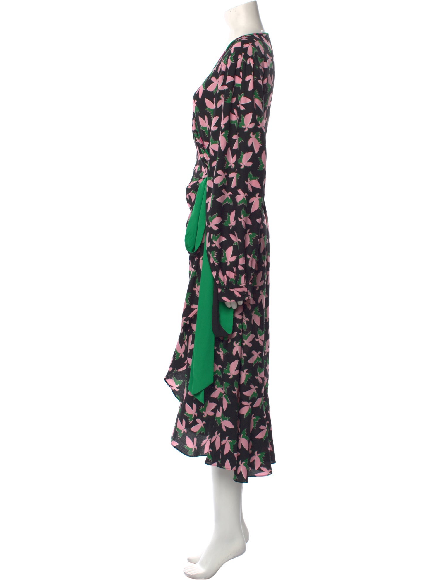 Diane von Furstenberg Floral Print Midi Length Dress