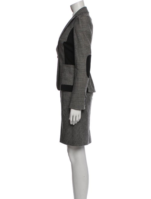 Diane von Furstenberg Wool Plaid Print Skirt Suit