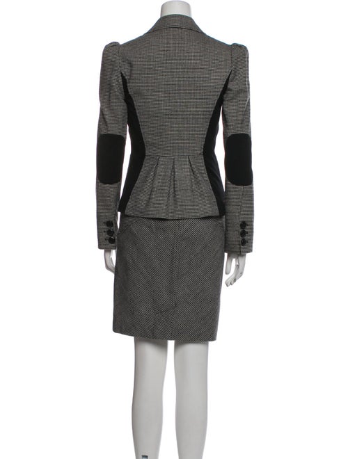 Diane von Furstenberg Wool Plaid Print Skirt Suit