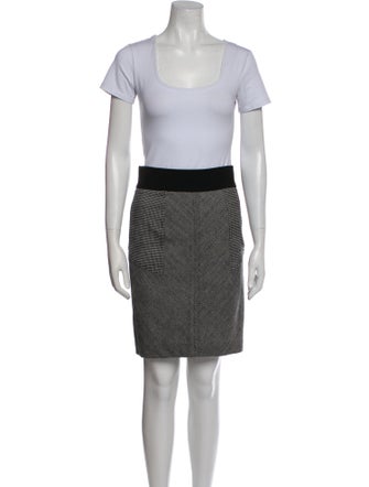 Diane von Furstenberg Wool Plaid Print Skirt Suit