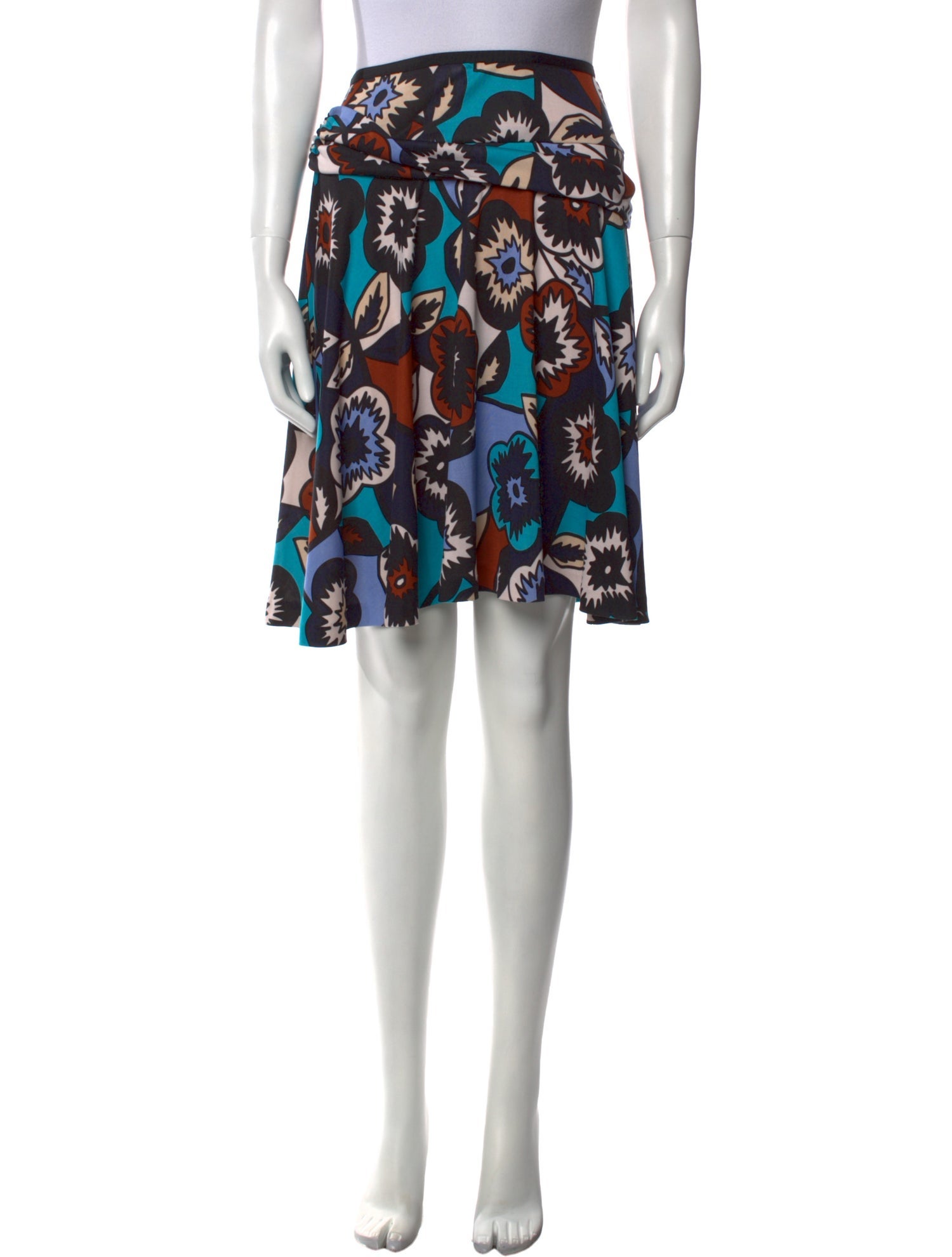 Diane von Furstenberg Floral Print Knee-Length Skirt