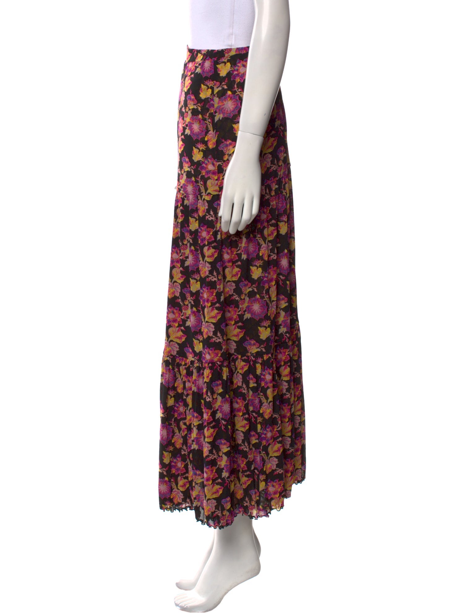 Diane von Furstenberg Floral Print Midi Length Skirt