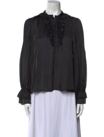 Diane von Furstenberg Mock Neck Long Sleeve Blouse