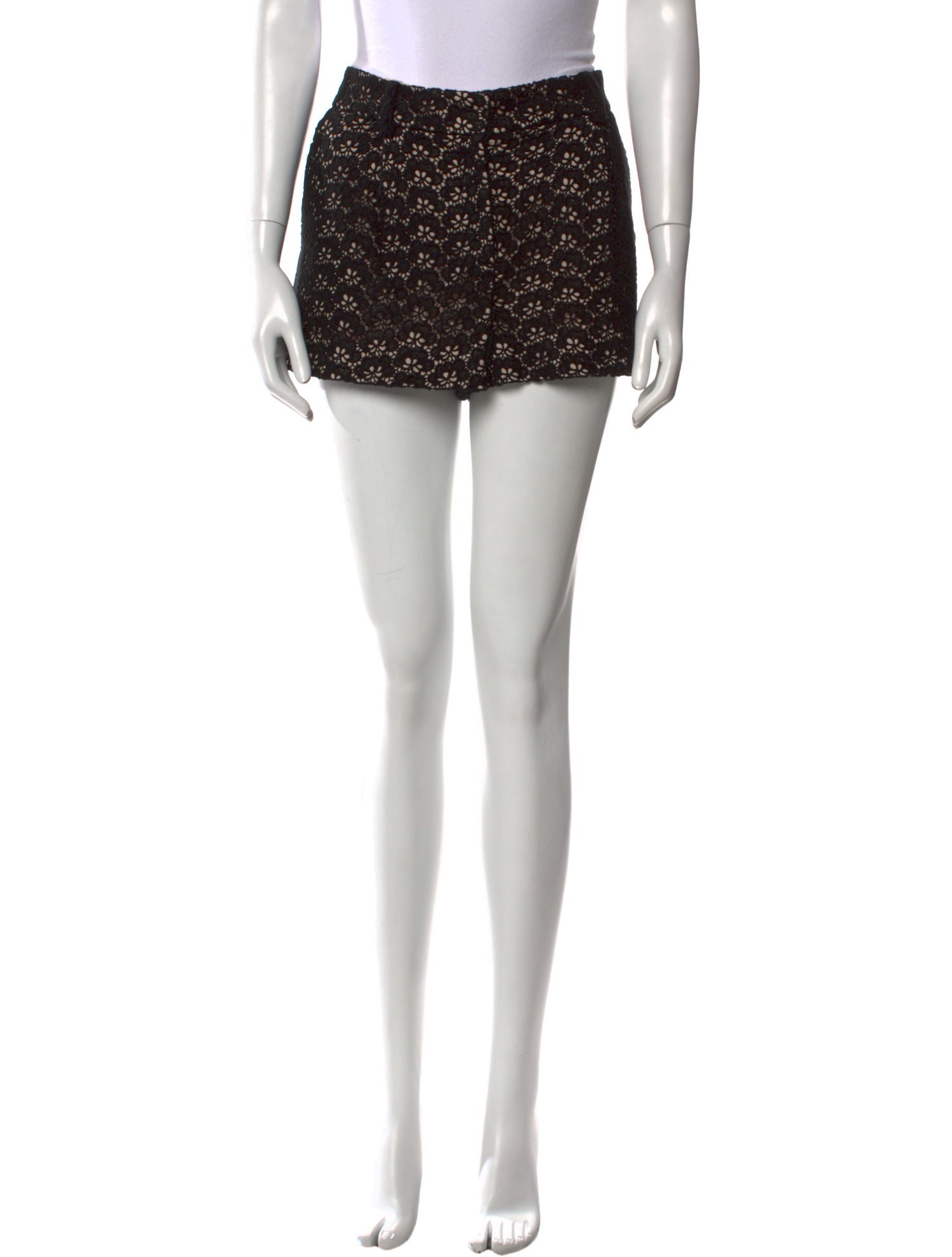 Diane von Furstenberg Lace Pattern Mini Shorts