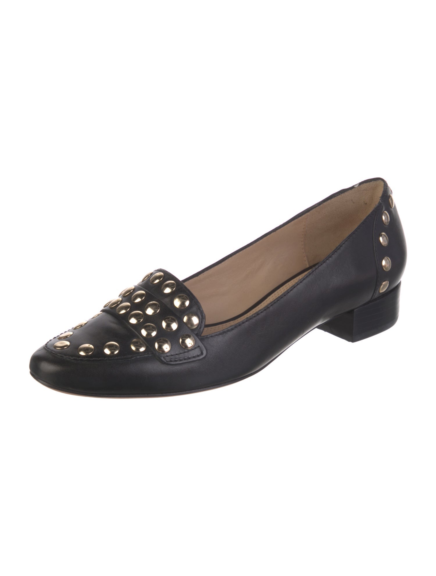Diane von Furstenberg Leather Studded Accents Pumps