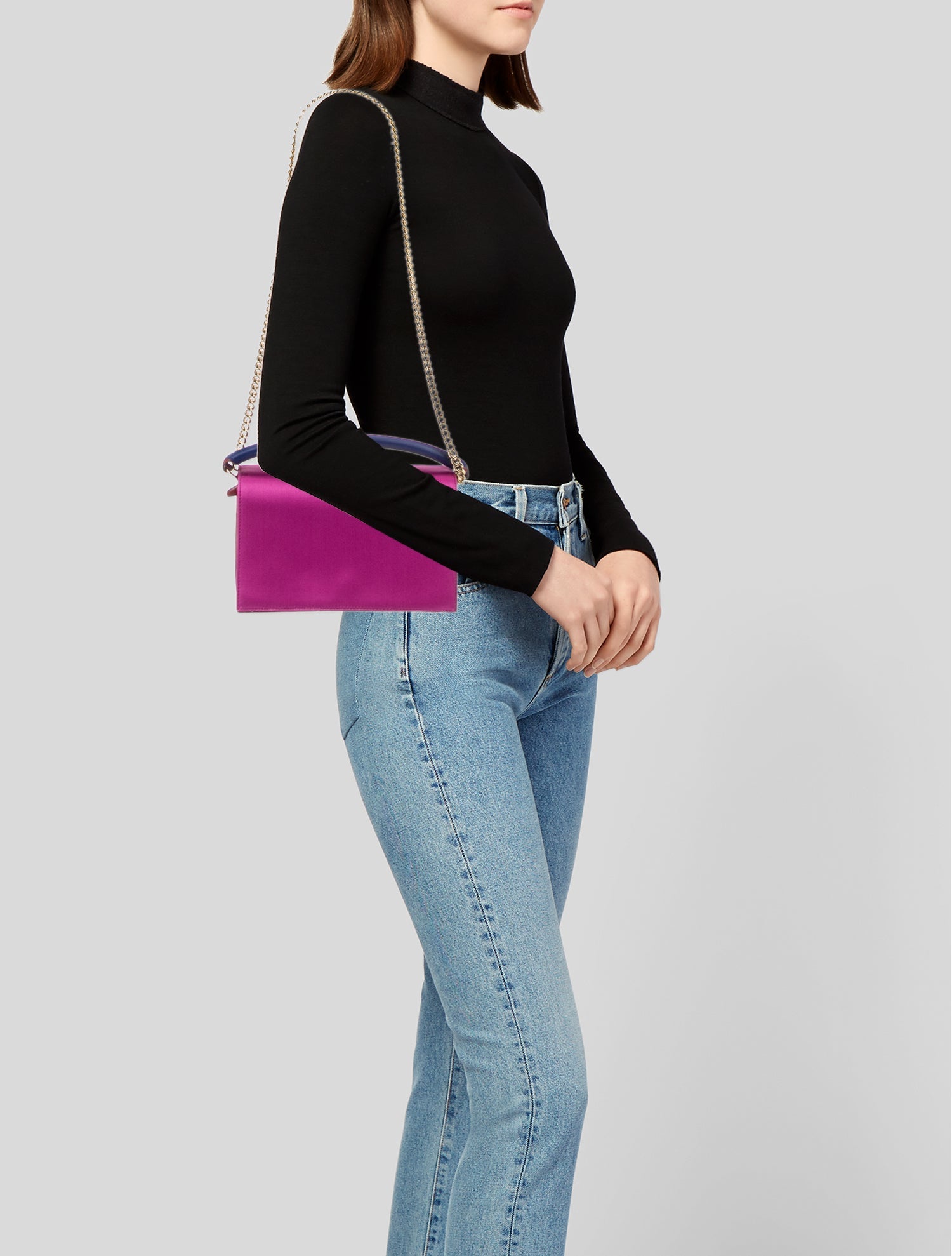 Diane von Furstenberg Satin Top Handle Bag