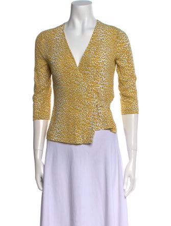 Diane von Furstenberg Printed V-Neck Crop Top