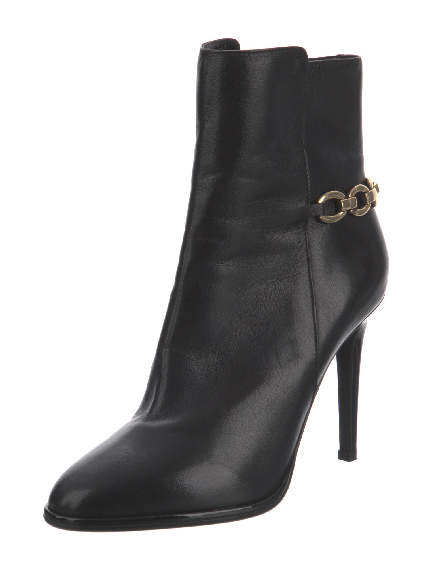 Diane von Furstenberg Leather Chain-Link Accents Boots