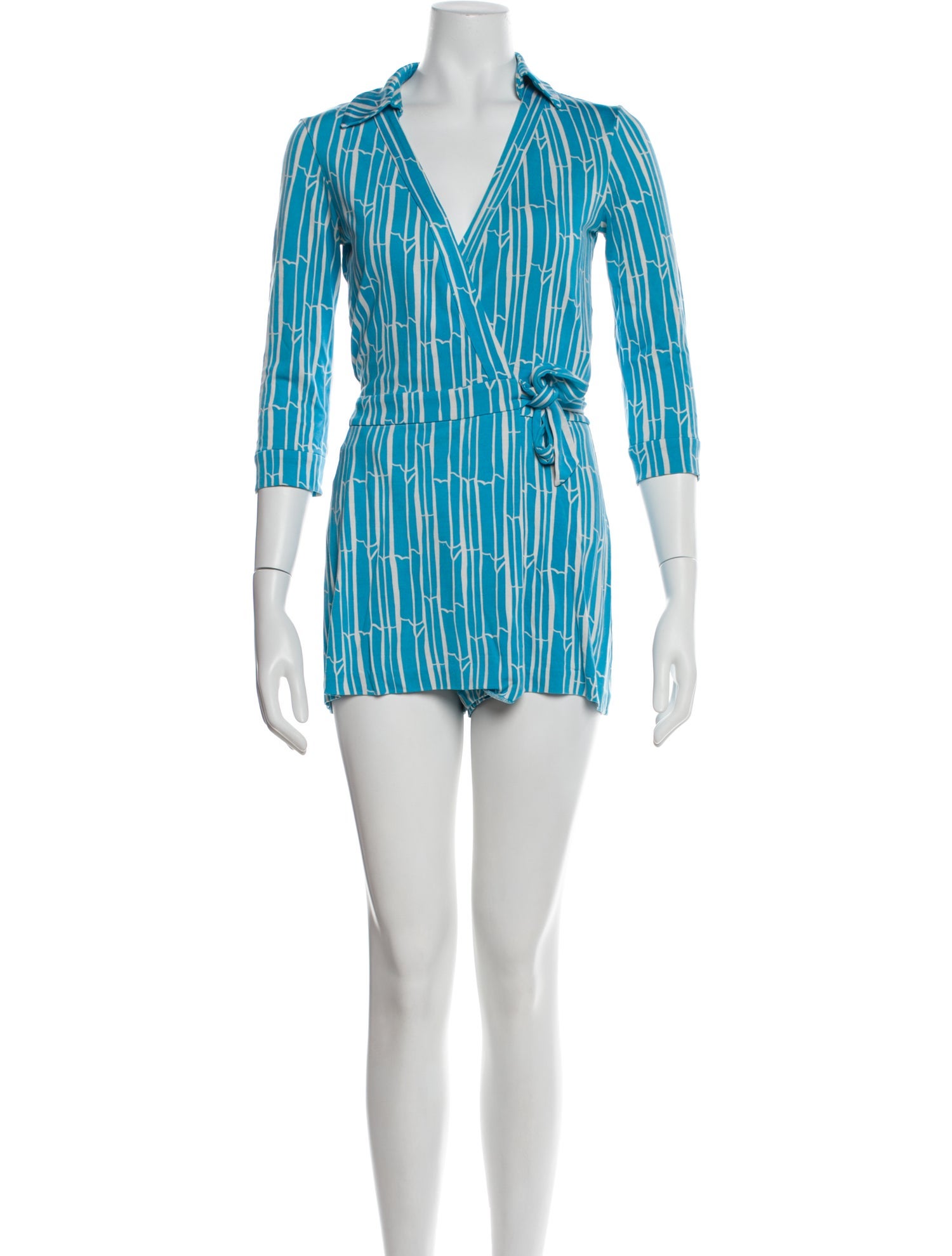 Diane von Furstenberg Silk Striped Romper