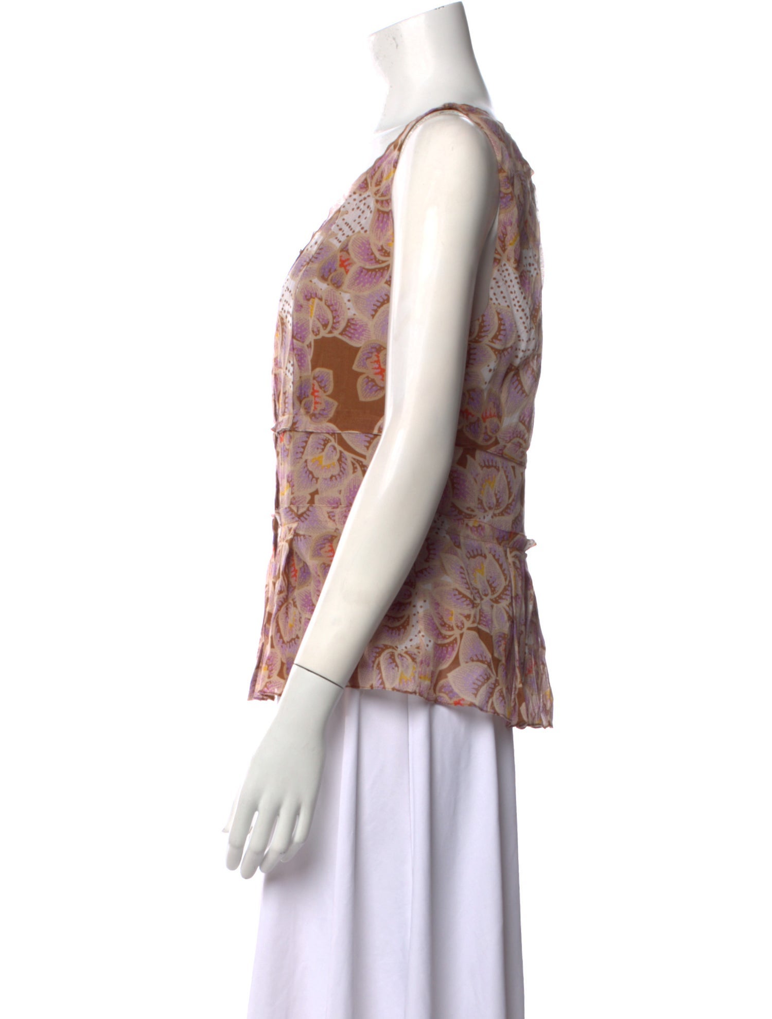 Diane von Furstenberg Floral Print Scoop Neck Top