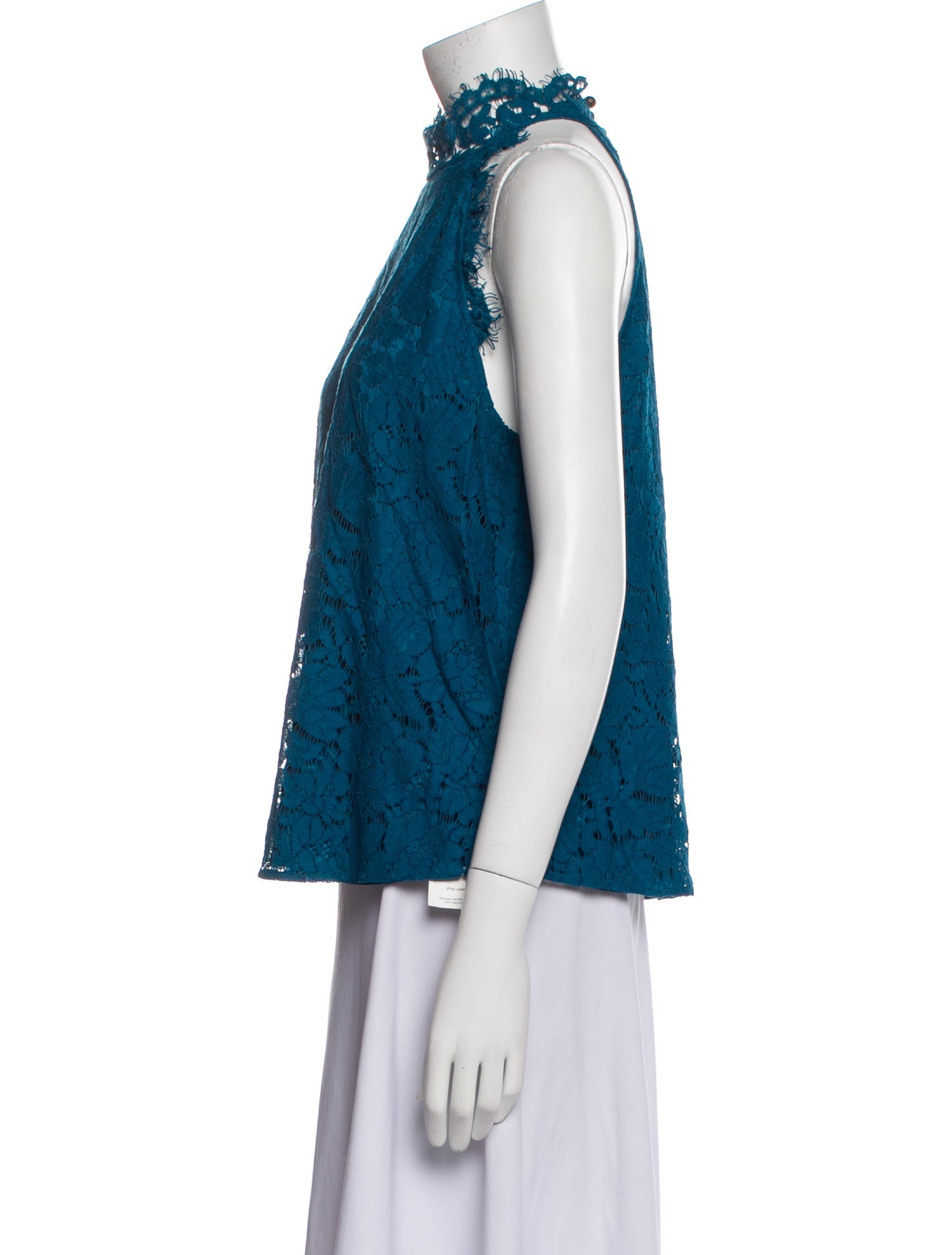 Diane von Furstenberg Lace Pattern Mock Neck Blouse