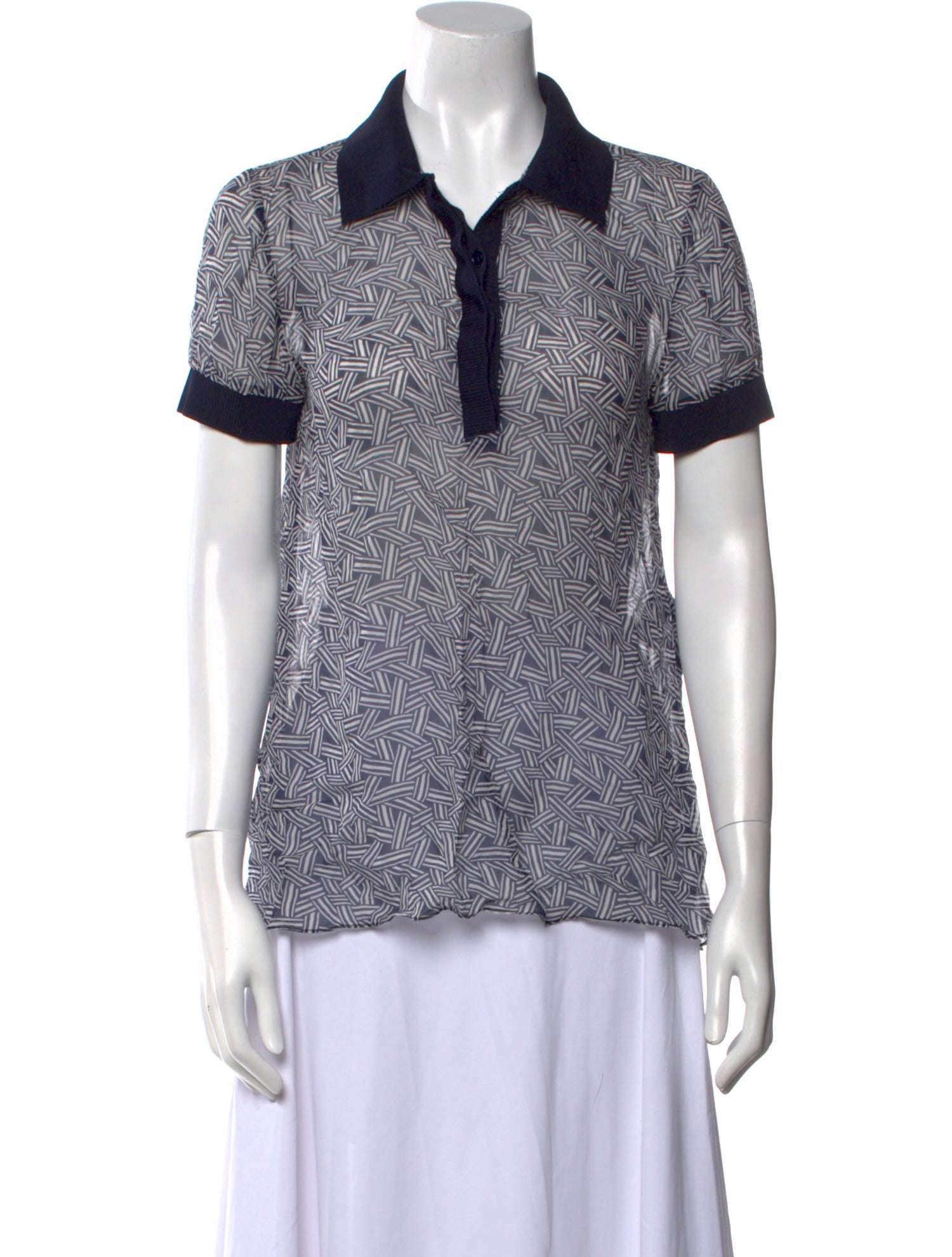 Diane von Furstenberg Silk Printed Button-Up Top