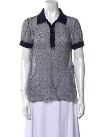 Diane von Furstenberg Silk Printed Button-Up Top