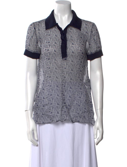 Diane von Furstenberg Silk Printed Button-Up Top