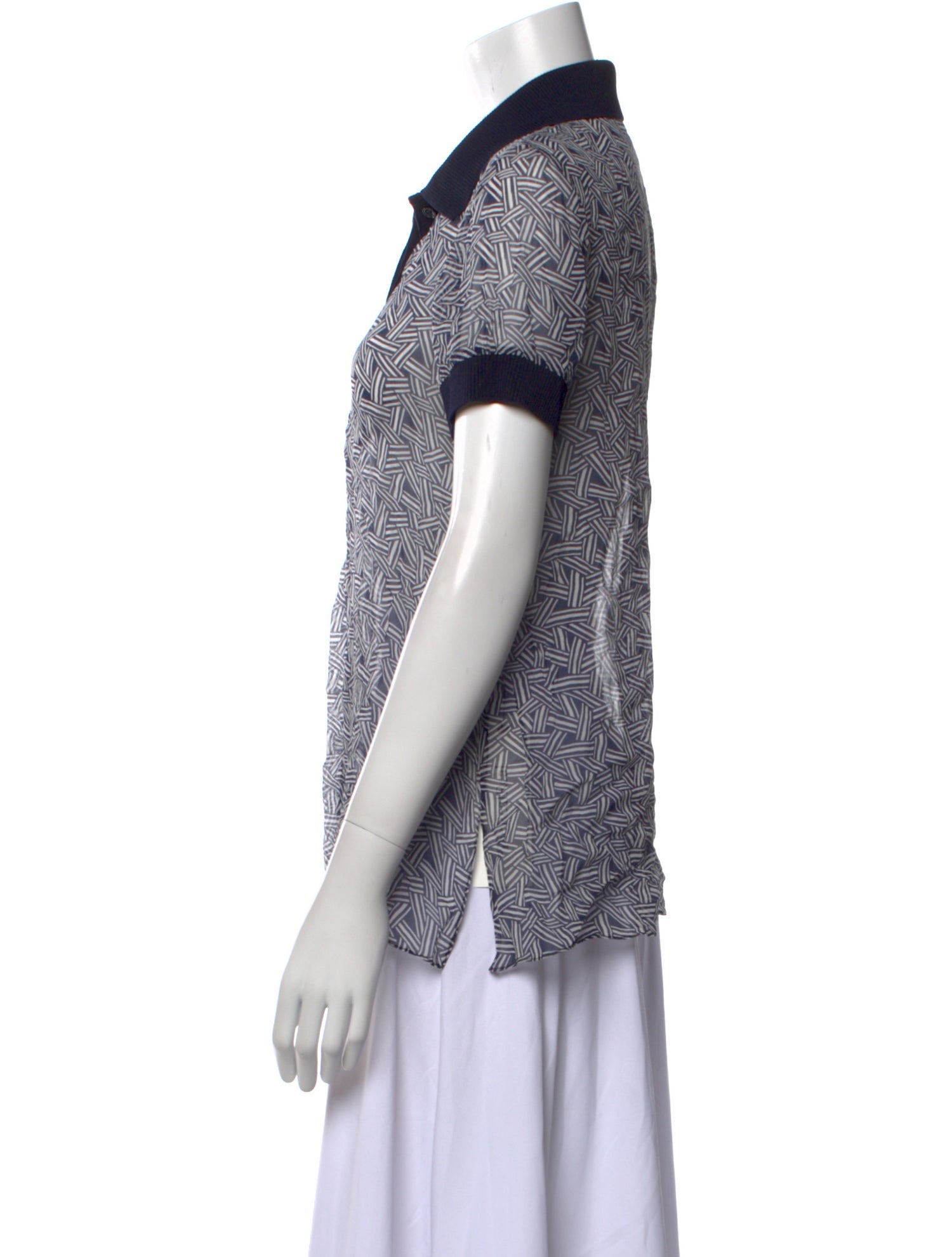 Diane von Furstenberg Silk Printed Button-Up Top