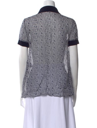 Diane von Furstenberg Silk Printed Button-Up Top