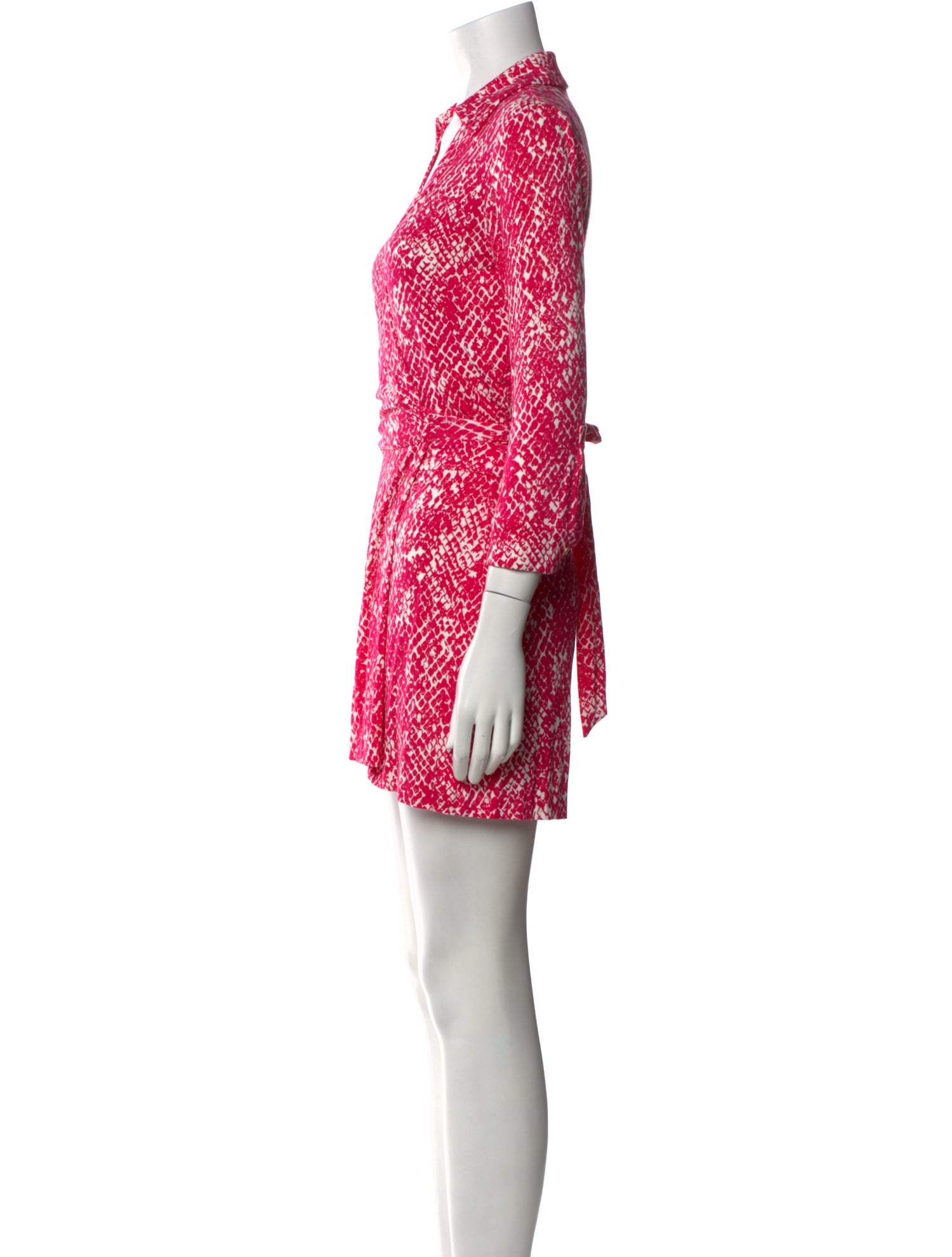 Diane von Furstenberg Printed Plunge Neckline Romper