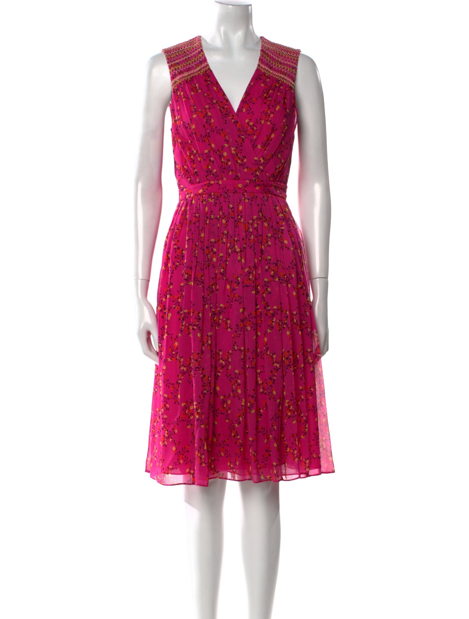 Diane von Furstenberg Floral Print Knee-Length Dress