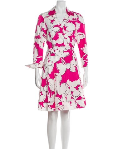 Diane von Furstenberg Dresses Floral Print Knee-Length Dress US 10 | L