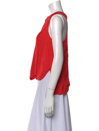 Diane von Furstenberg Crew Neck Sleeveless Crop Top