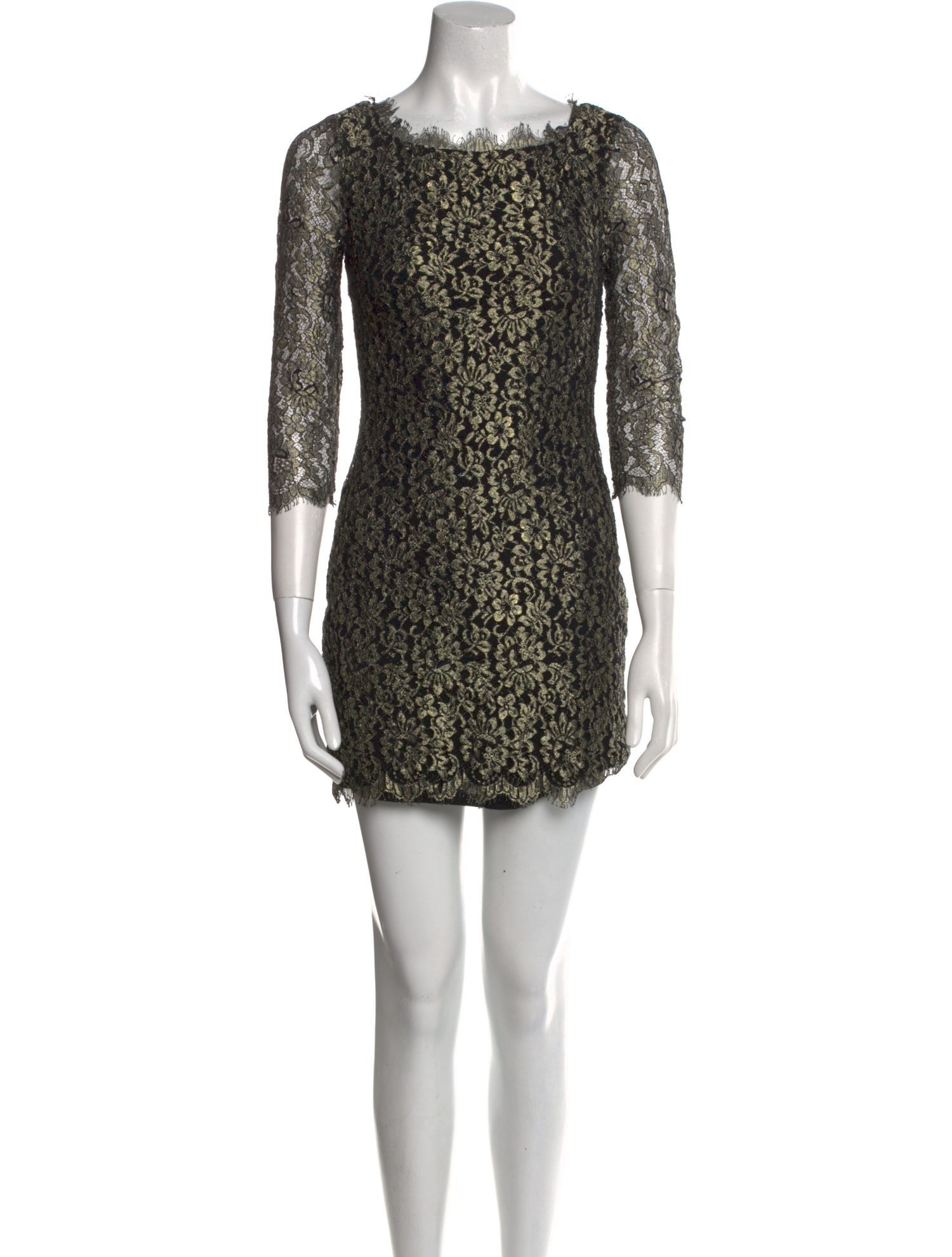 Diane von Furstenberg Lace Pattern Mini Dress