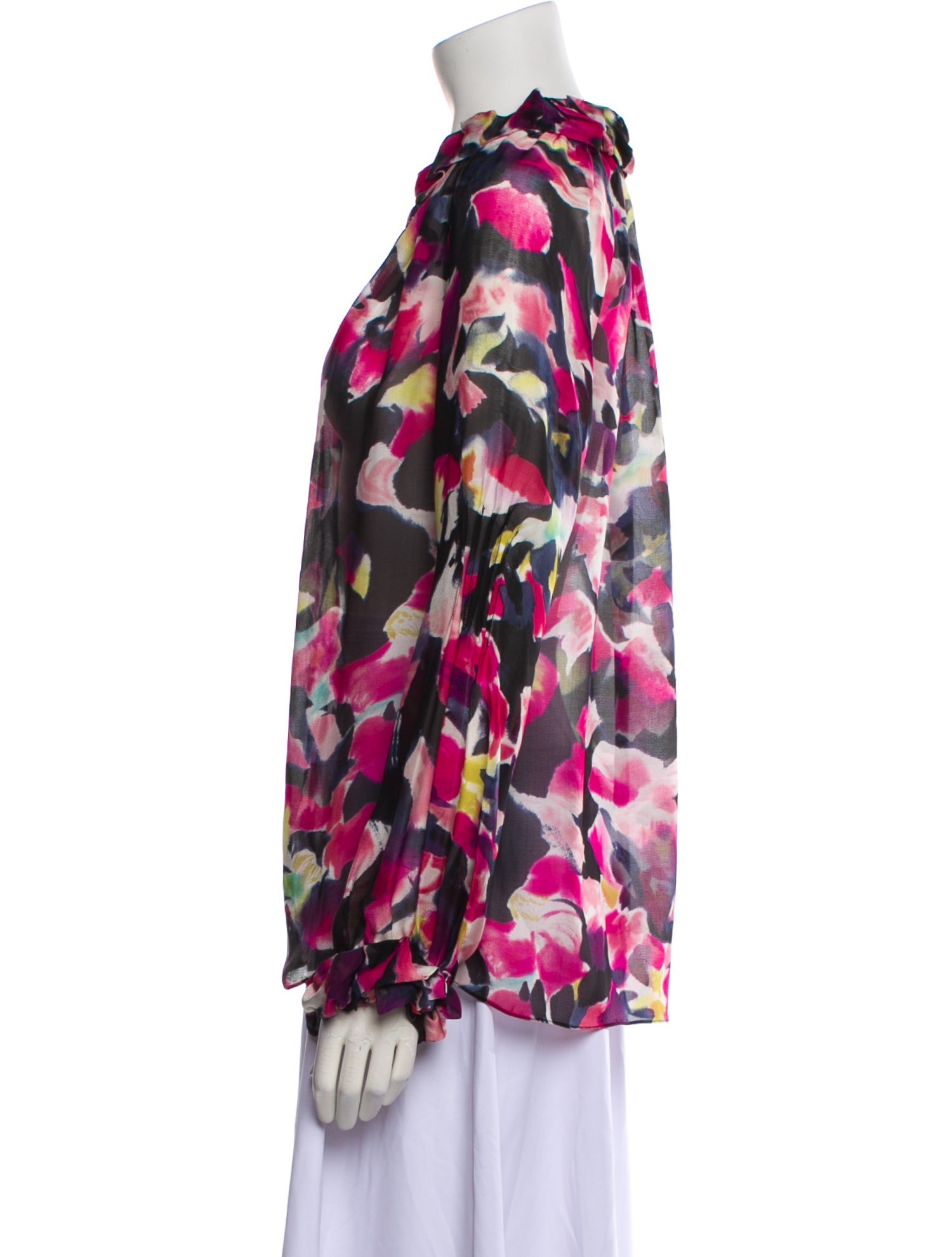 Diane von Furstenberg Silk Floral Print Blouse