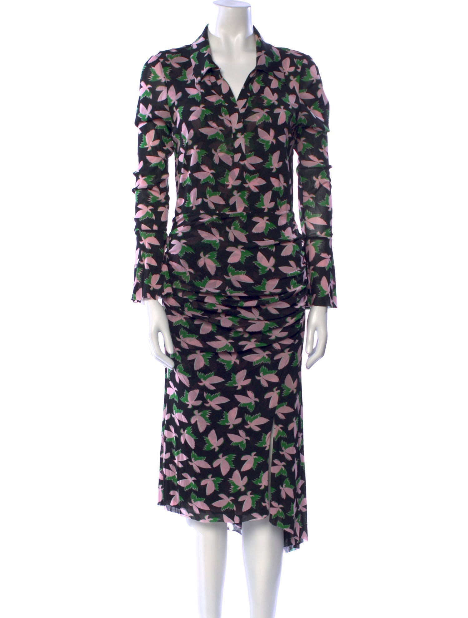 Diane von Furstenberg Floral Print Midi Length Dress