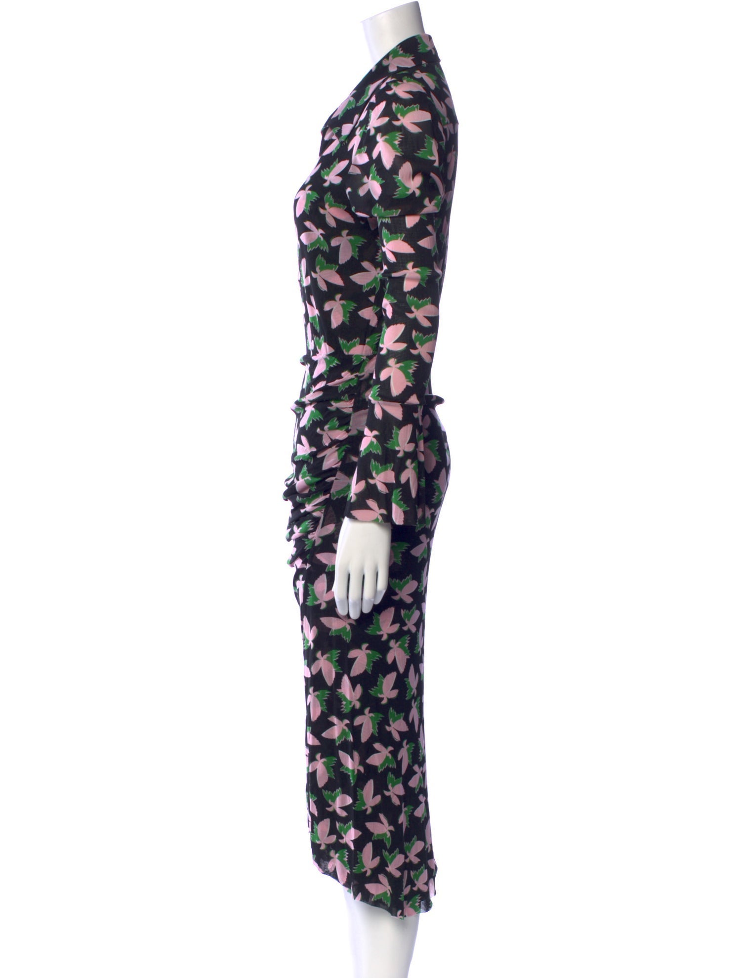 Diane von Furstenberg Floral Print Midi Length Dress