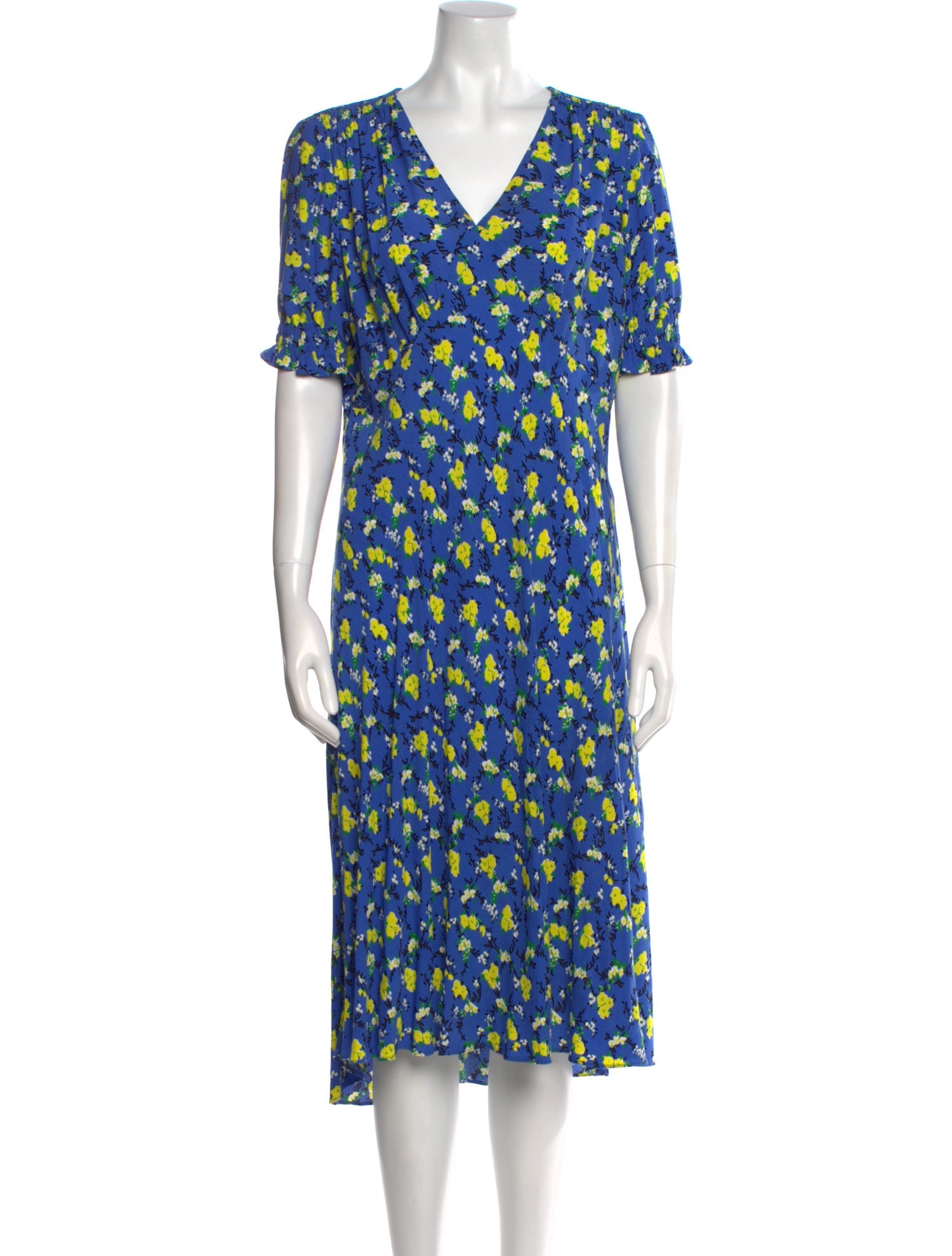 Diane von Furstenberg Floral Print Midi Length Dress
