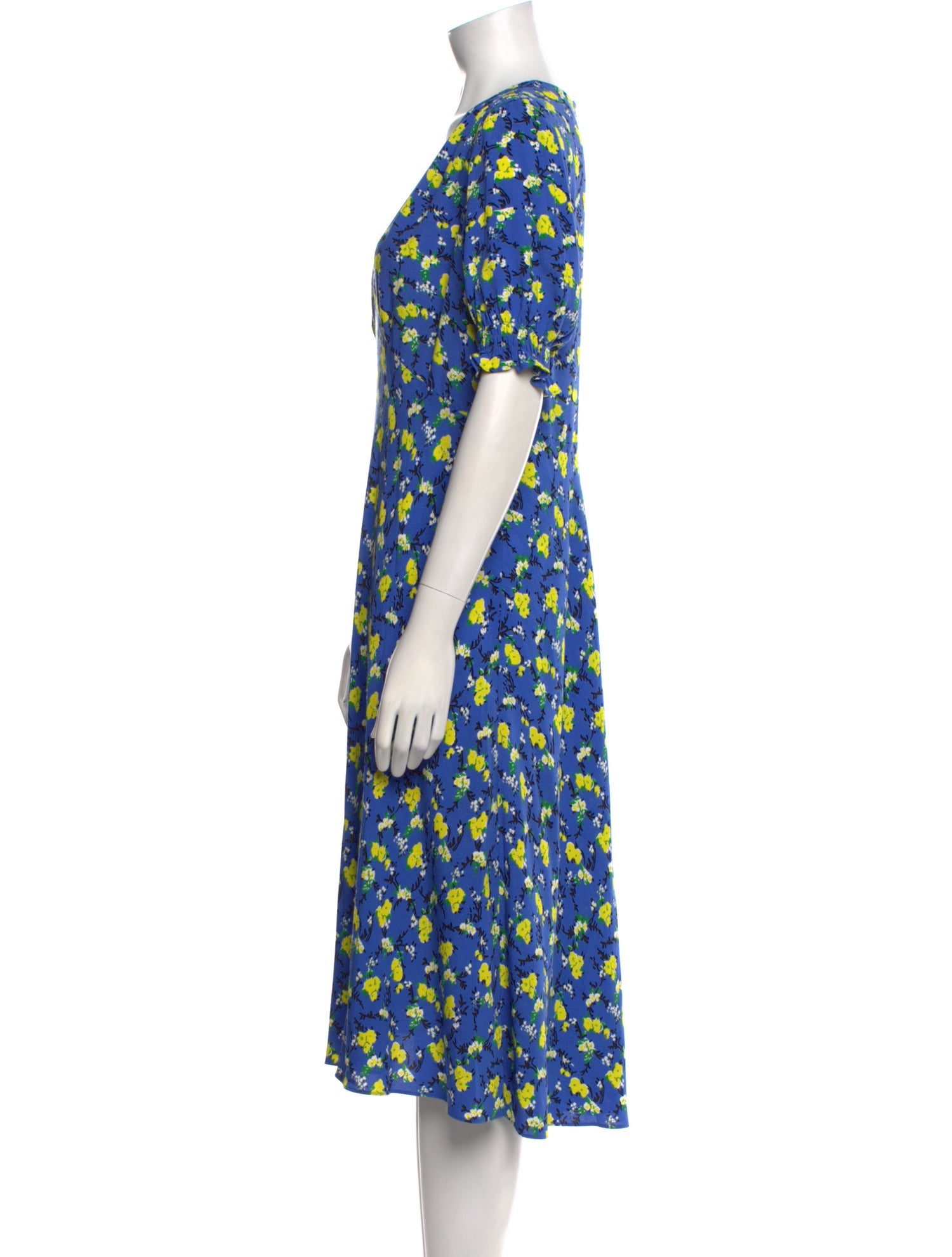 Diane von Furstenberg Floral Print Midi Length Dress