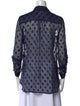 Diane von Furstenberg Lace Pattern Three-Quarter Sleeve Button-Up Top
