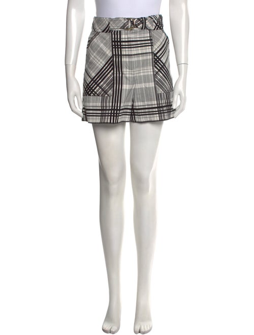 Diane von Furstenberg Plaid Print Mini Shorts