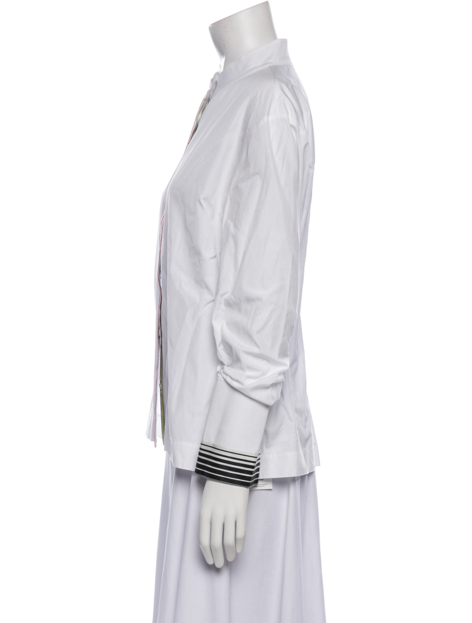 Diane von Furstenberg Mock Neck Long Sleeve Button-Up Top