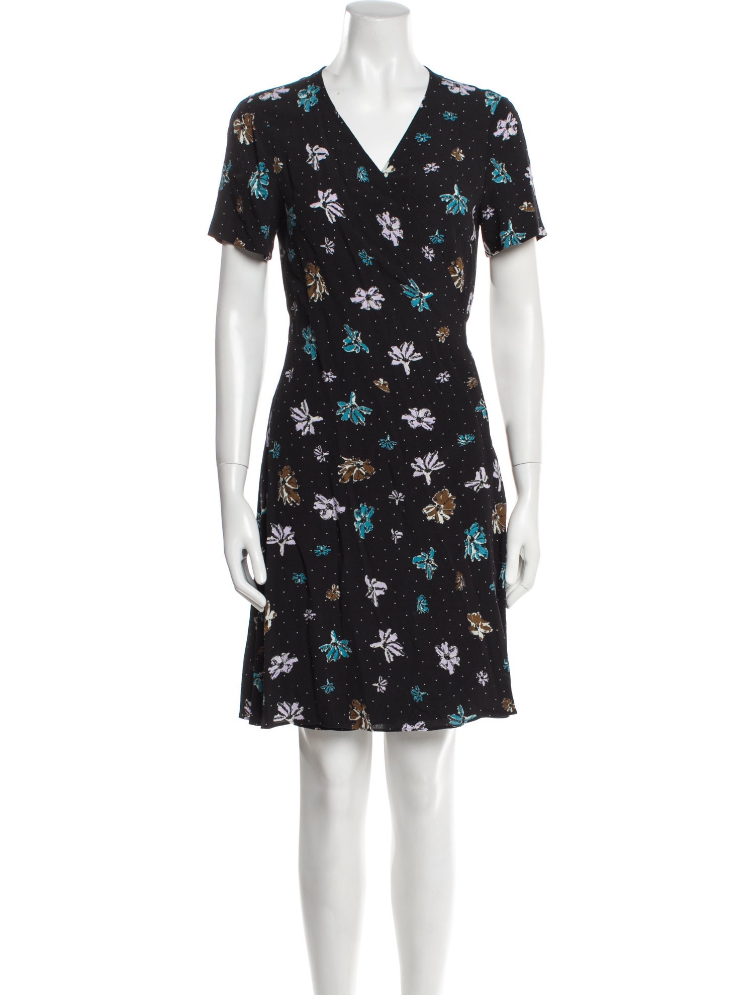 Diane von Furstenberg Floral Print Knee-Length Dress
