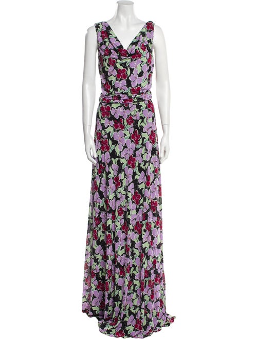 Diane von Furstenberg Floral Print Long Dress