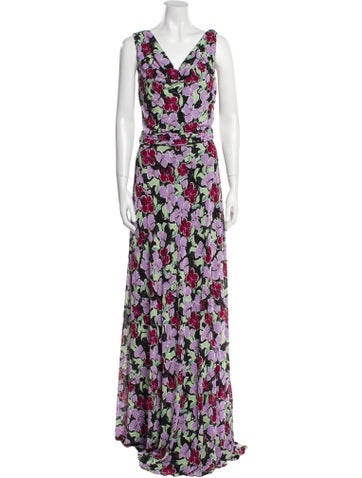 Diane von Furstenberg Dresses Floral Print Long Dress XS