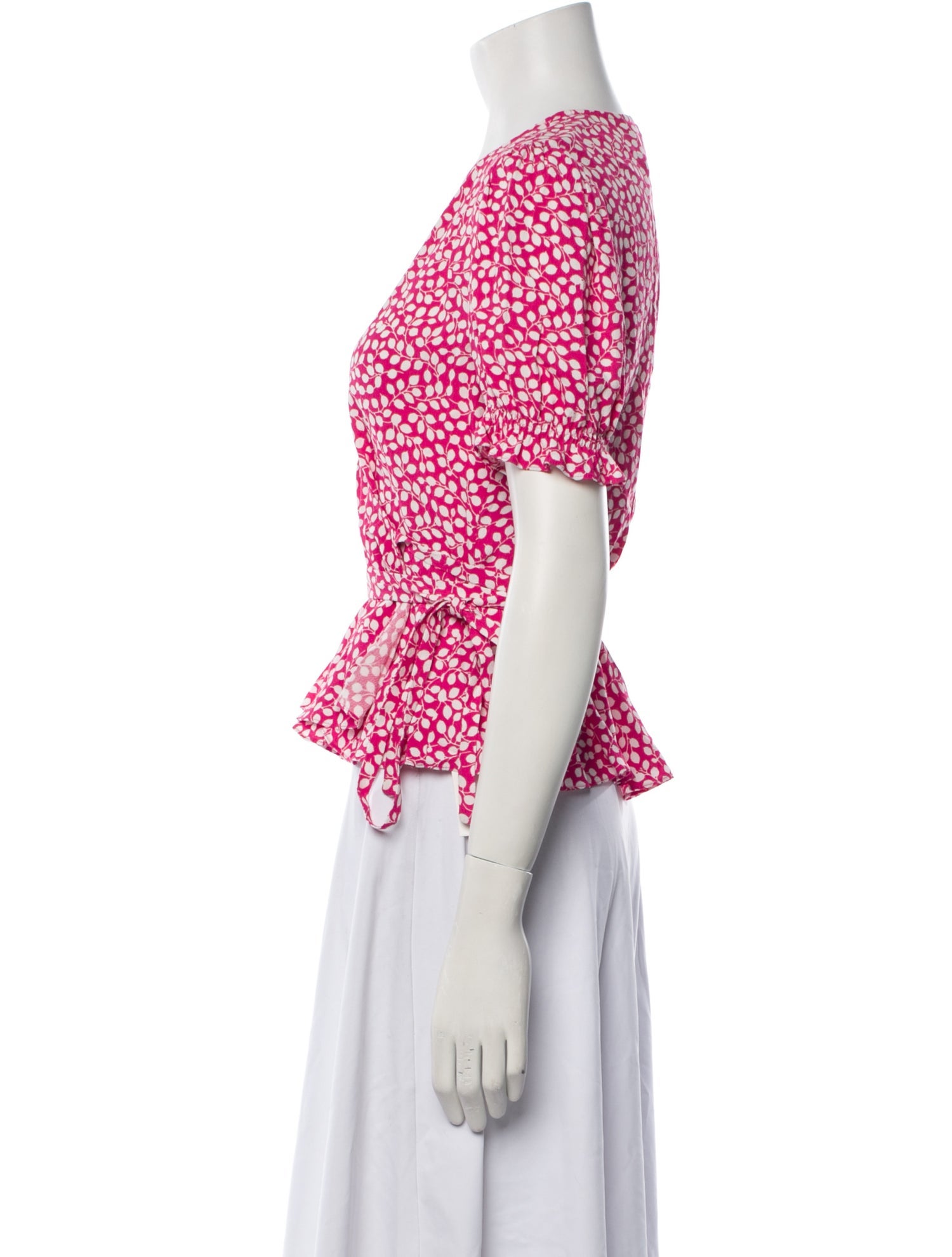 Diane von Furstenberg Floral Print V-Neck Blouse