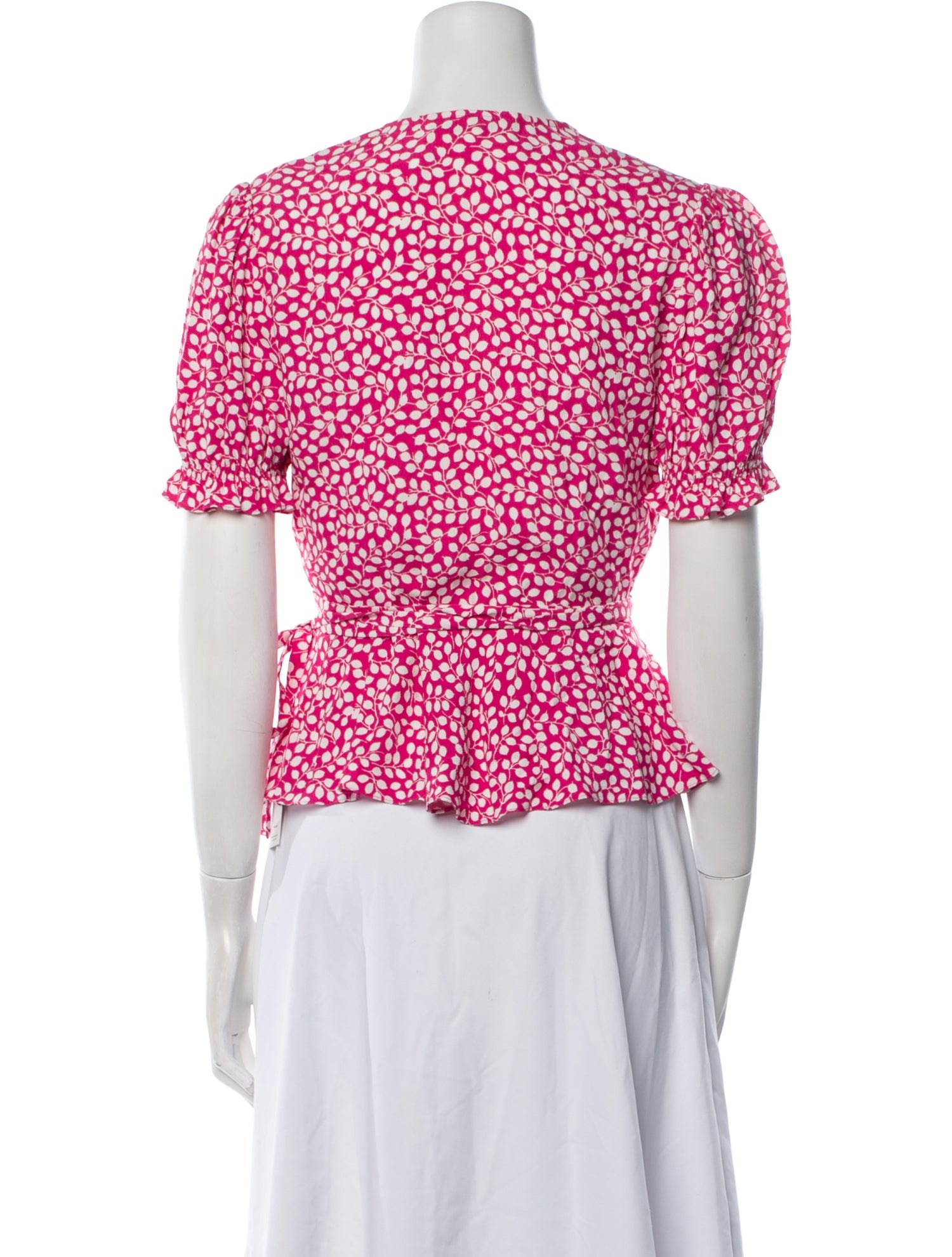 Diane von Furstenberg Floral Print V-Neck Blouse