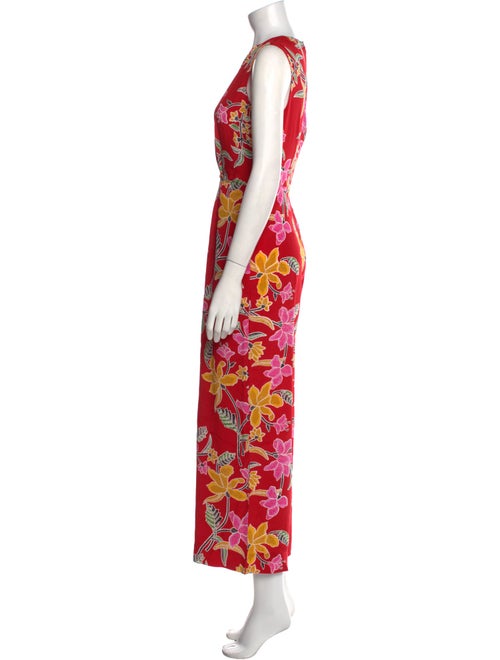 Diane von Furstenberg Silk Floral Print Jumpsuit